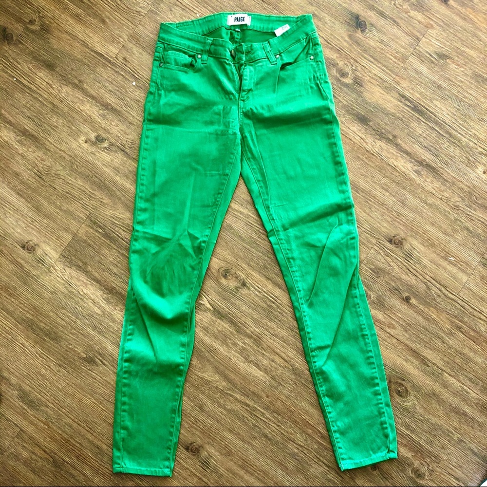 PAIGE Verdugo Ultra Skinny Green Jeans